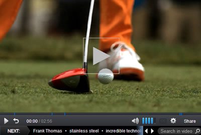 innovationtitanium A person playing golf on the grass with an orange shirt.